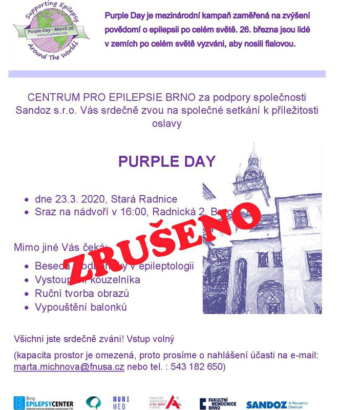 Purple Day 2020 - zrušeno